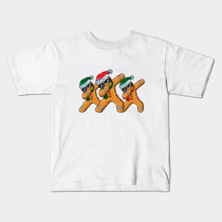 Gingerbread Men Crew Dabbing Christmas Kids T-Shirt